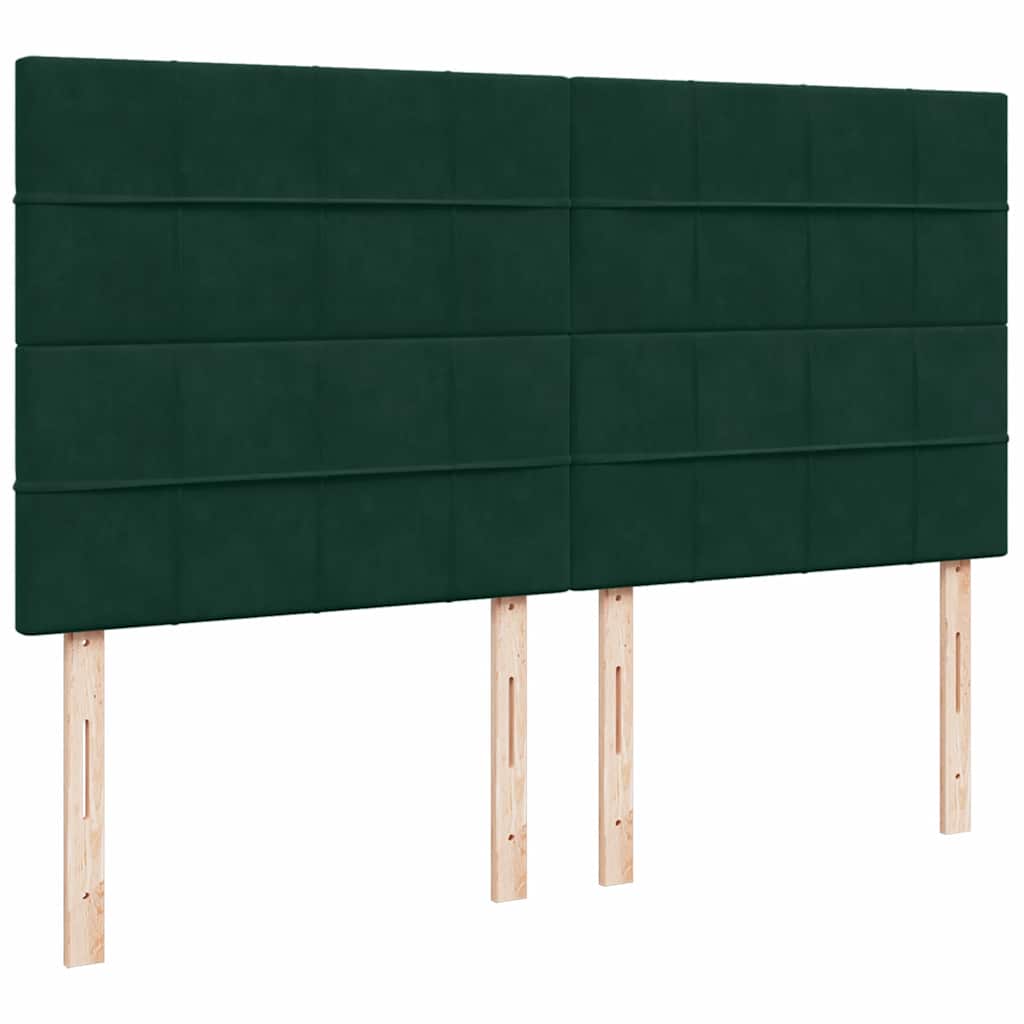 Κρεβάτι Boxspring με Στρώμα Σκούρο Πράσινο 200x200εκ. Βελούδινο - Pakobazaar