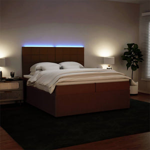 Κρεβάτι Boxspring με Στρώμα Ροζ 200x200 εκ. Βελούδινο - Pakobazaar