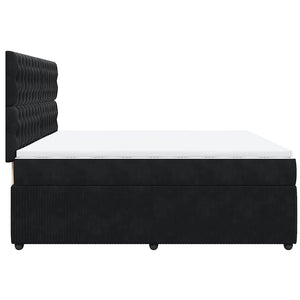 Κρεβάτι Boxspring με Στρώμα Μαύρο 200x200 εκ. Βελούδινο - Pakobazaar