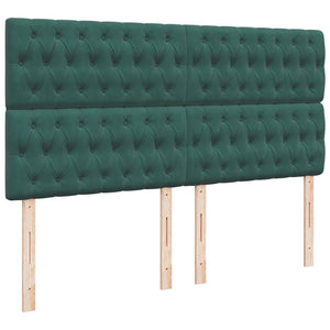 Κρεβάτι Boxspring με Στρώμα Σκούρο Πράσινο 200x200εκ. Βελούδινο - Pakobazaar