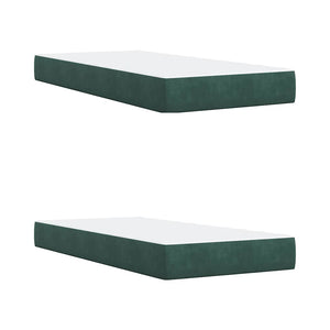 Κρεβάτι Boxspring με Στρώμα Σκούρο Πράσινο 200x200εκ. Βελούδινο - Pakobazaar