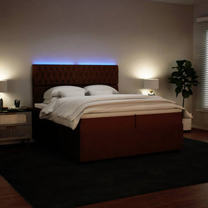 Κρεβάτι Boxspring με Στρώμα Ροζ 200x200 εκ. Βελούδινο - Pakobazaar