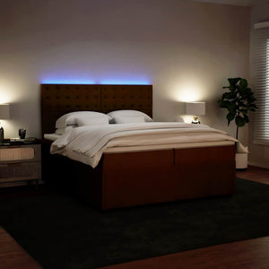 Κρεβάτι Boxspring με Στρώμα Ροζ 200x200 εκ. Βελούδινο - Pakobazaar