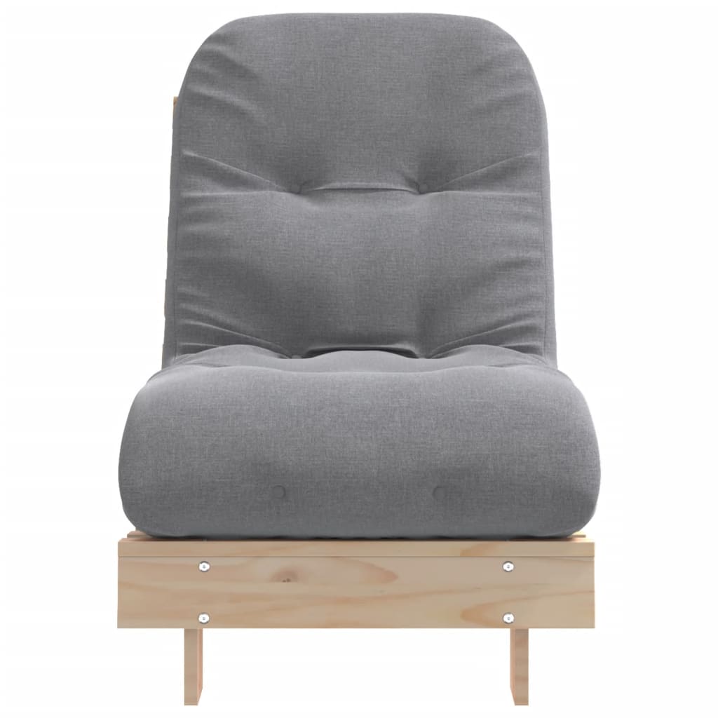 Καναπές Κρεβάτι Futon με Στρώμα 60x206x11 εκ. Μασίφ Ξύλο Πεύκου - Pakobazaar