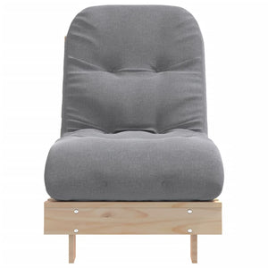 Καναπές Κρεβάτι Futon με Στρώμα 60x206x11 εκ. Μασίφ Ξύλο Πεύκου - Pakobazaar