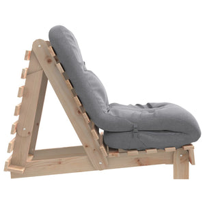 Καναπές Κρεβάτι Futon με Στρώμα 60x206x11 εκ. Μασίφ Ξύλο Πεύκου - Pakobazaar
