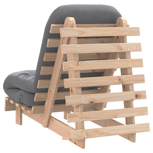 Καναπές Κρεβάτι Futon με Στρώμα 60x206x11 εκ. Μασίφ Ξύλο Πεύκου - Pakobazaar