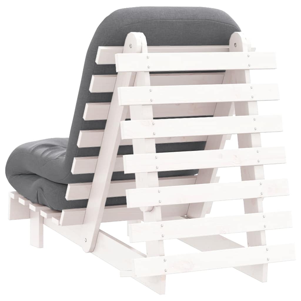 Καναπές Κρεβάτι Futon με Στρώμα 60x206x11 εκ. Μασίφ Ξύλο Πεύκου - Pakobazaar