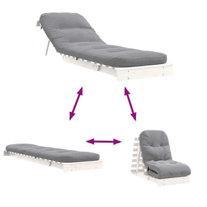 Καναπές Κρεβάτι Futon με Στρώμα 60x206x11 εκ. Μασίφ Ξύλο Πεύκου - Pakobazaar
