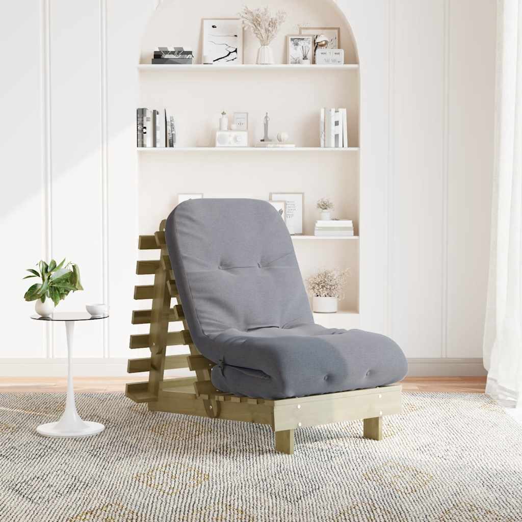 Καναπές Κρεβάτι Futon/Στρώμα 60x206x11 Εμποτισμένο Ξύλο Πεύκου - Pakobazaar
