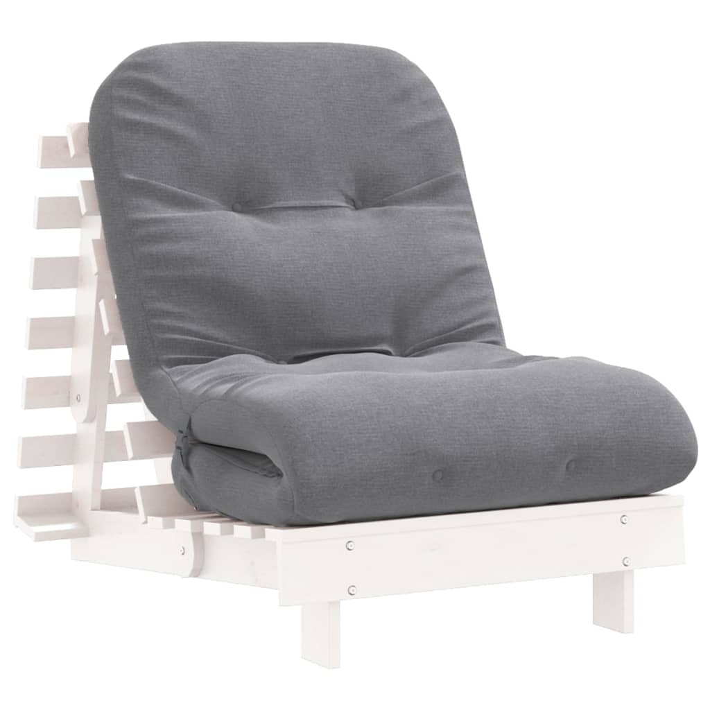 Καναπές Κρεβάτι Futon με Στρώμα 70x206x11 εκ. Μασίφ Ξύλο Πεύκου - Pakobazaar