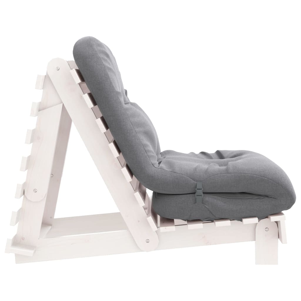 Καναπές Κρεβάτι Futon με Στρώμα 70x206x11 εκ. Μασίφ Ξύλο Πεύκου - Pakobazaar