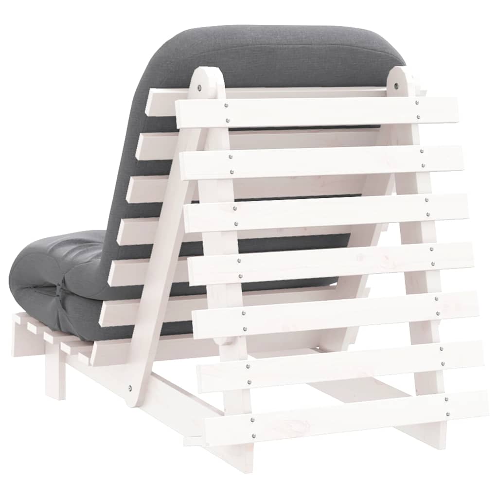 Καναπές Κρεβάτι Futon με Στρώμα 70x206x11 εκ. Μασίφ Ξύλο Πεύκου - Pakobazaar