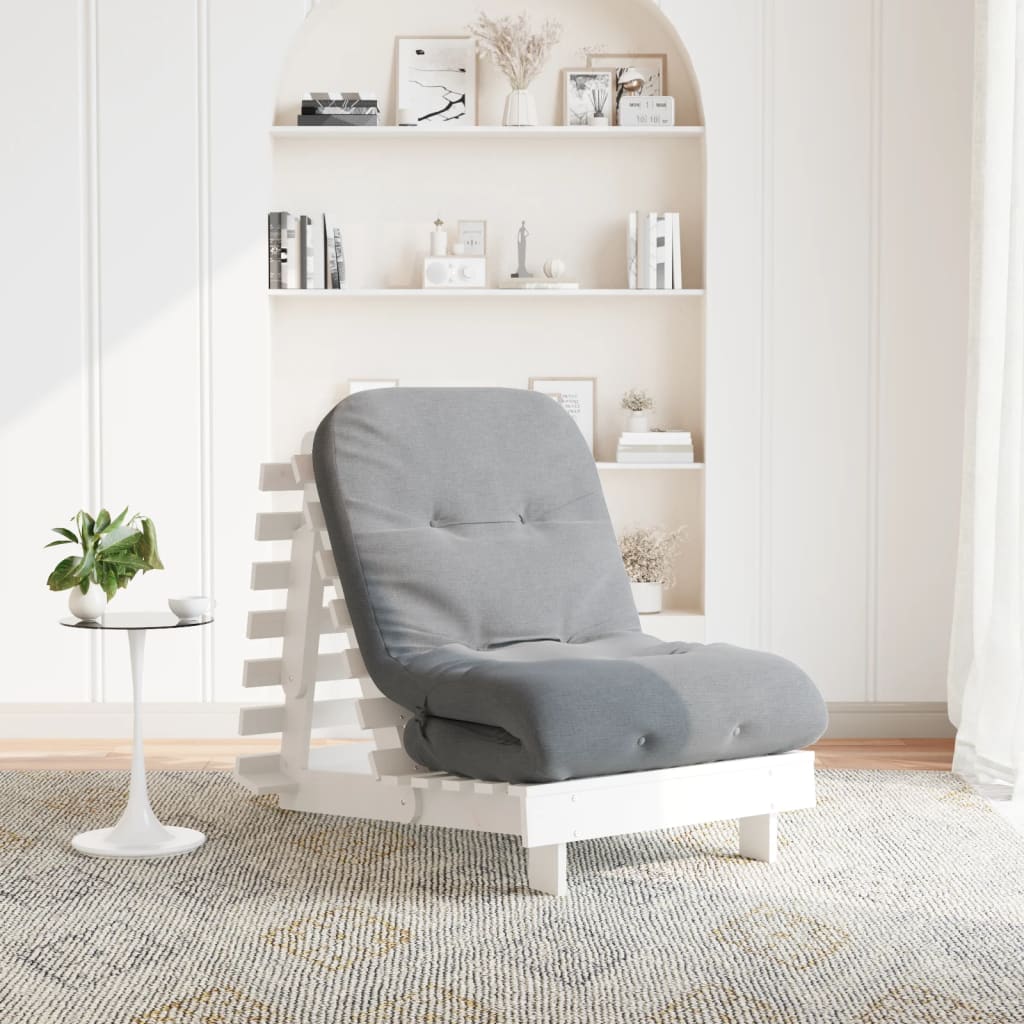 Καναπές Κρεβάτι Futon με Στρώμα 70x206x11 εκ. Μασίφ Ξύλο Πεύκου - Pakobazaar