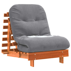 Καναπές Κρεβάτι Futon με Στρώμα 70x206x11 εκ. Μασίφ Ξύλο Πεύκου - Pakobazaar