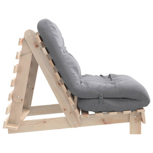 Καναπές Κρεβάτι Futon με Στρώμα 80x206x11 εκ. Μασίφ Ξύλο Πεύκου