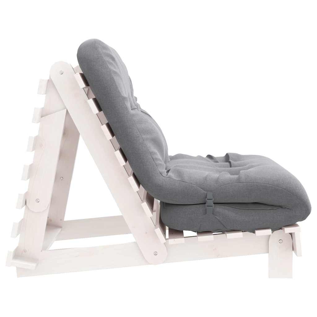 Καναπές Κρεβάτι Futon με Στρώμα 80x206x11 εκ. Μασίφ Ξύλο Πεύκου - Pakobazaar