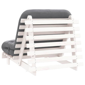 Καναπές Κρεβάτι Futon με Στρώμα 80x206x11 εκ. Μασίφ Ξύλο Πεύκου - Pakobazaar