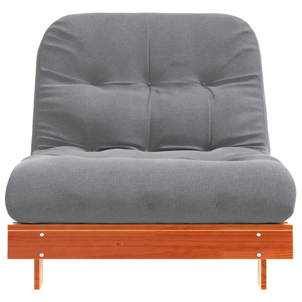 Καναπές Κρεβάτι Futon με Στρώμα 80x206x11 εκ. Μασίφ Ξύλο Πεύκου - Pakobazaar