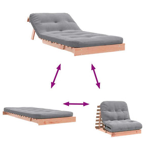 Καναπές Κρεβάτι Futon/Στρώμα 80x206x11 Μασίφ Ξύλο Ψευδοτσούγκα - Pakobazaar