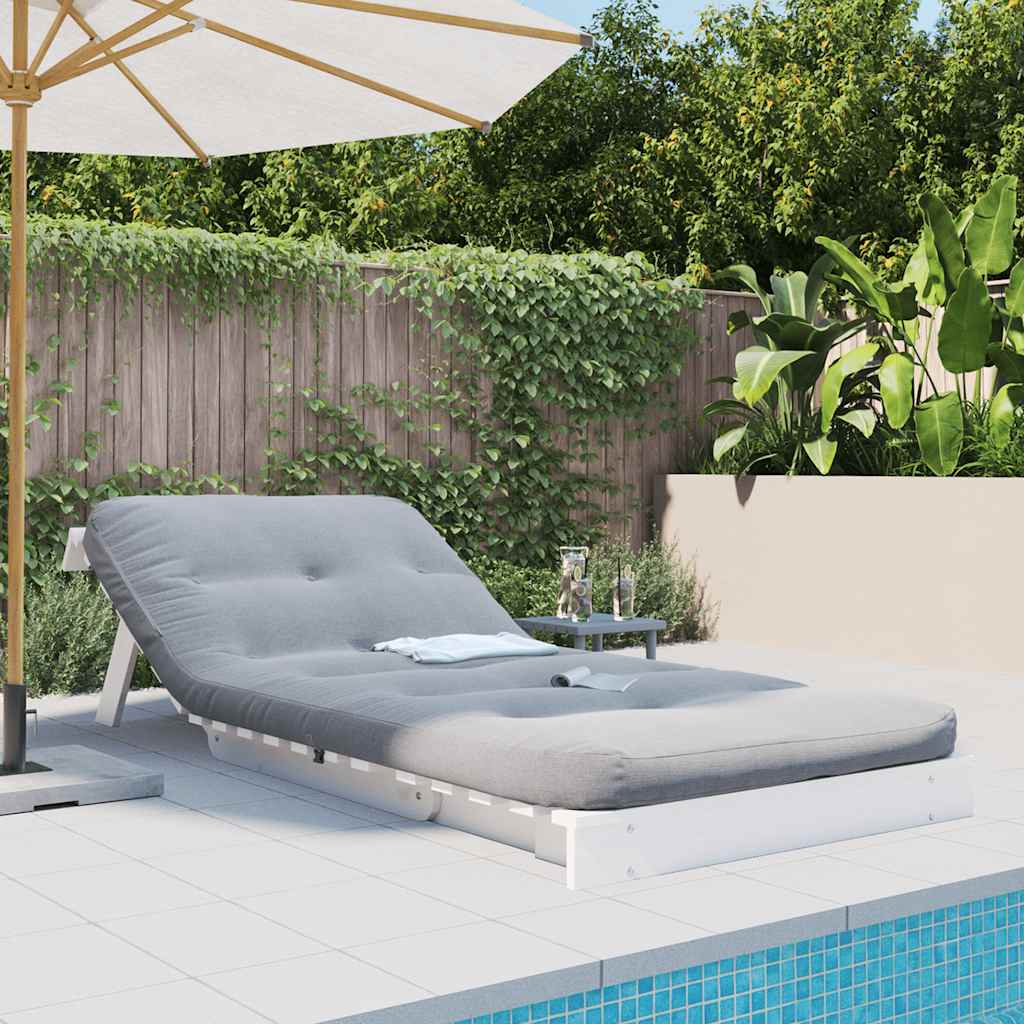 Καναπές Κρεβάτι Futon με Στρώμα 90x206x11 εκ. Μασίφ Ξύλο Πεύκου - Pakobazaar