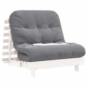 Καναπές Κρεβάτι Futon με Στρώμα 90x206x11 εκ. Μασίφ Ξύλο Πεύκου - Pakobazaar