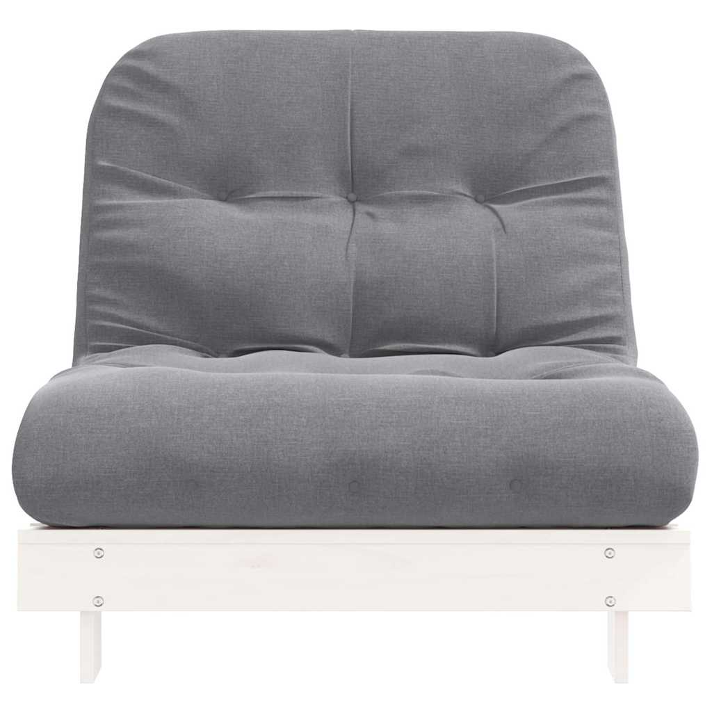 Καναπές Κρεβάτι Futon με Στρώμα 90x206x11 εκ. Μασίφ Ξύλο Πεύκου - Pakobazaar