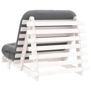 Καναπές Κρεβάτι Futon με Στρώμα 90x206x11 εκ. Μασίφ Ξύλο Πεύκου - Pakobazaar
