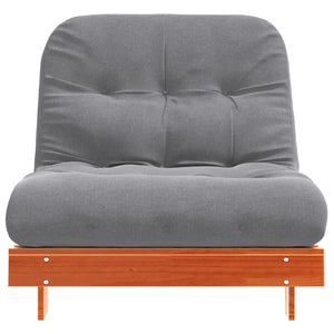 Καναπές Κρεβάτι Futon με Στρώμα 90x206x11 εκ. Μασίφ Ξύλο Πεύκου - Pakobazaar