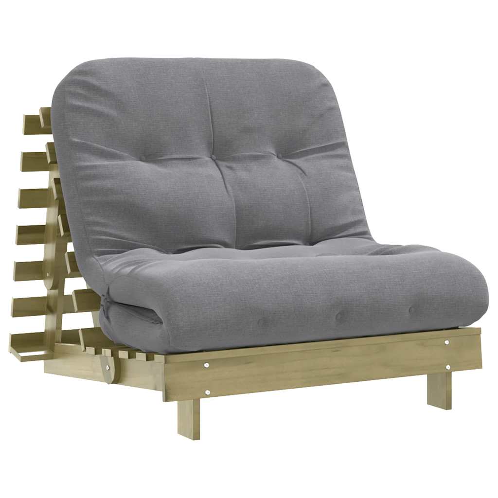 Καναπές Κρεβάτι Futon/Στρώμα 90x206x11 Εμποτισμένο Ξύλο Πεύκου - Pakobazaar