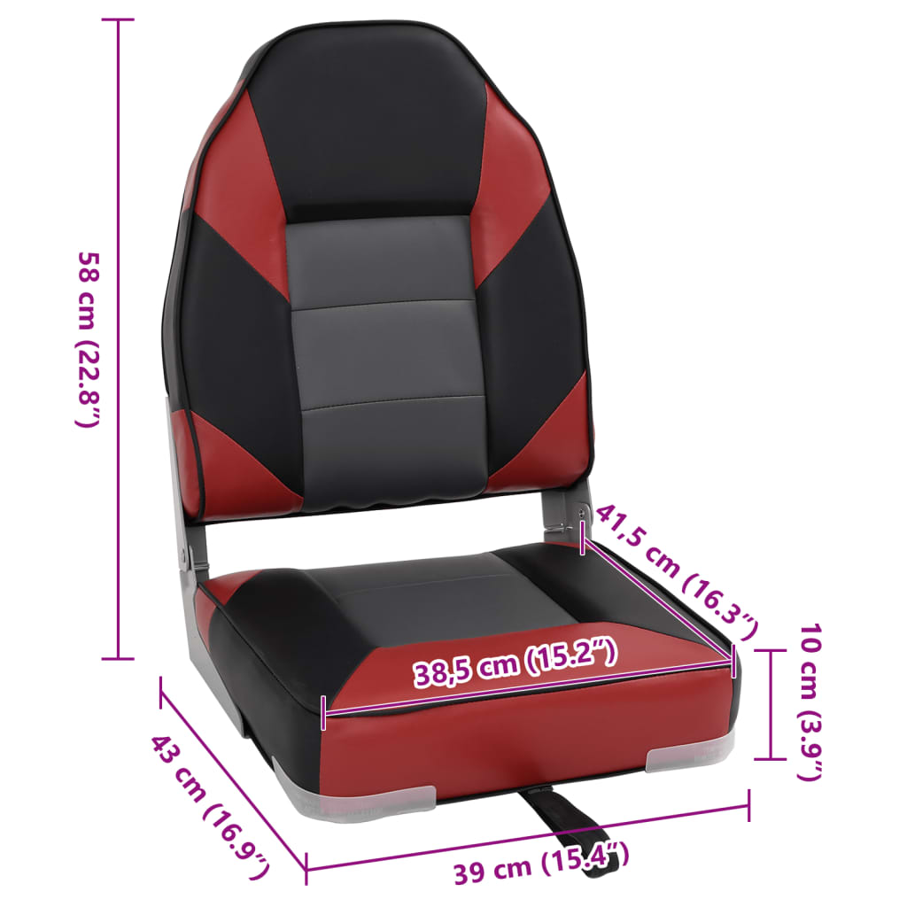 Κάθισμα Σκάφους Πτυσσόμενο με Ψηλή Πλάτη 39x43x58 εκ.