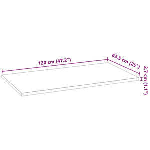 πάγκος εργασίας κουζίνας 120x63,5x2,7 εκ. στερεό δρυς ορθογώνιο