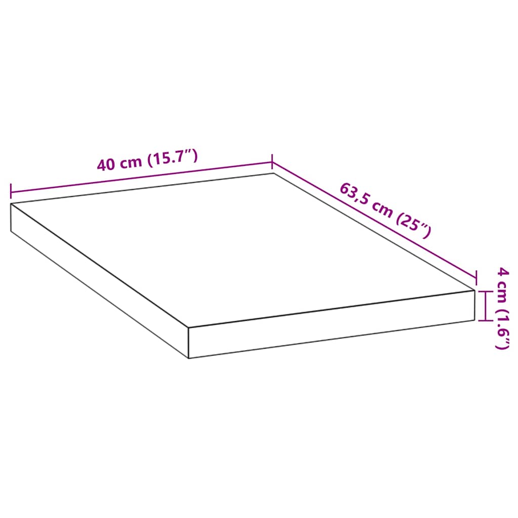 πάγκος εργασίας κουζίνας 40x63,5x4 εκ. στερεό δρυς ορθογώνιο - Pakobazaar