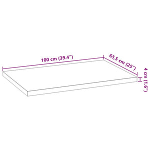 πάγκος εργασίας κουζίνας 100x63,5x4 εκ. στερεό δρυς ορθογώνιο