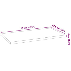 πάγκος εργασίας κουζίνας 120x63,5x4 εκ. στερεό δρυς ορθογώνιο - Pakobazaar