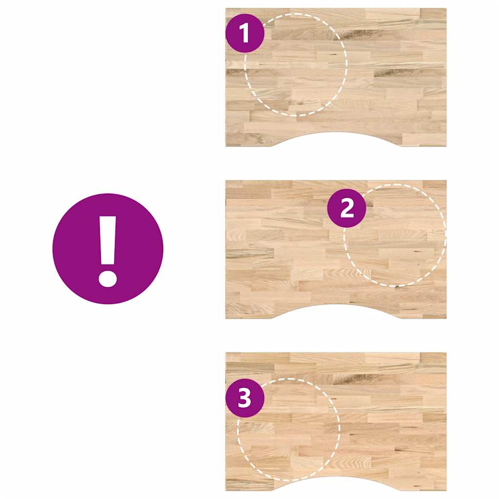 Επιτραπέζια Επιφάνεια Ακατέργαστη Μασίφ Ξύλο Δρυς Ορθογώνια - Pakobazaar