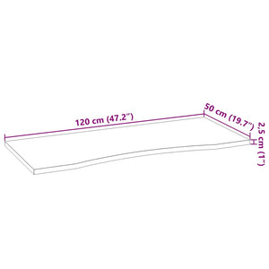 Επιφάνεια Τραπεζιού Ορθογώνιος 120x50x2,5 εκ. Μασίφ Ξύλο Δρυός