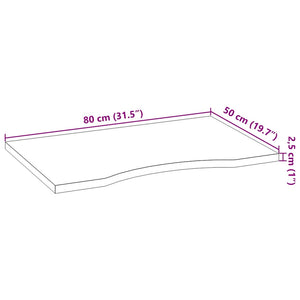 Επιφάνεια Τραπεζιού Ορθογώνιος 80x50x2,5 εκ. Μασίφ Ξύλο Δρυός