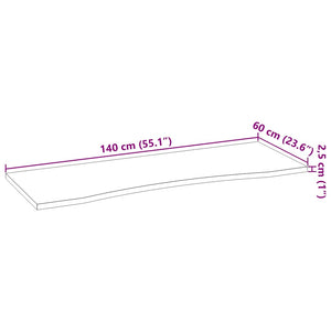 Επιφάνεια Τραπεζιού Ορθογώνιος 140x60x2,5 εκ. Μασίφ Ξύλο Δρυός - Pakobazaar