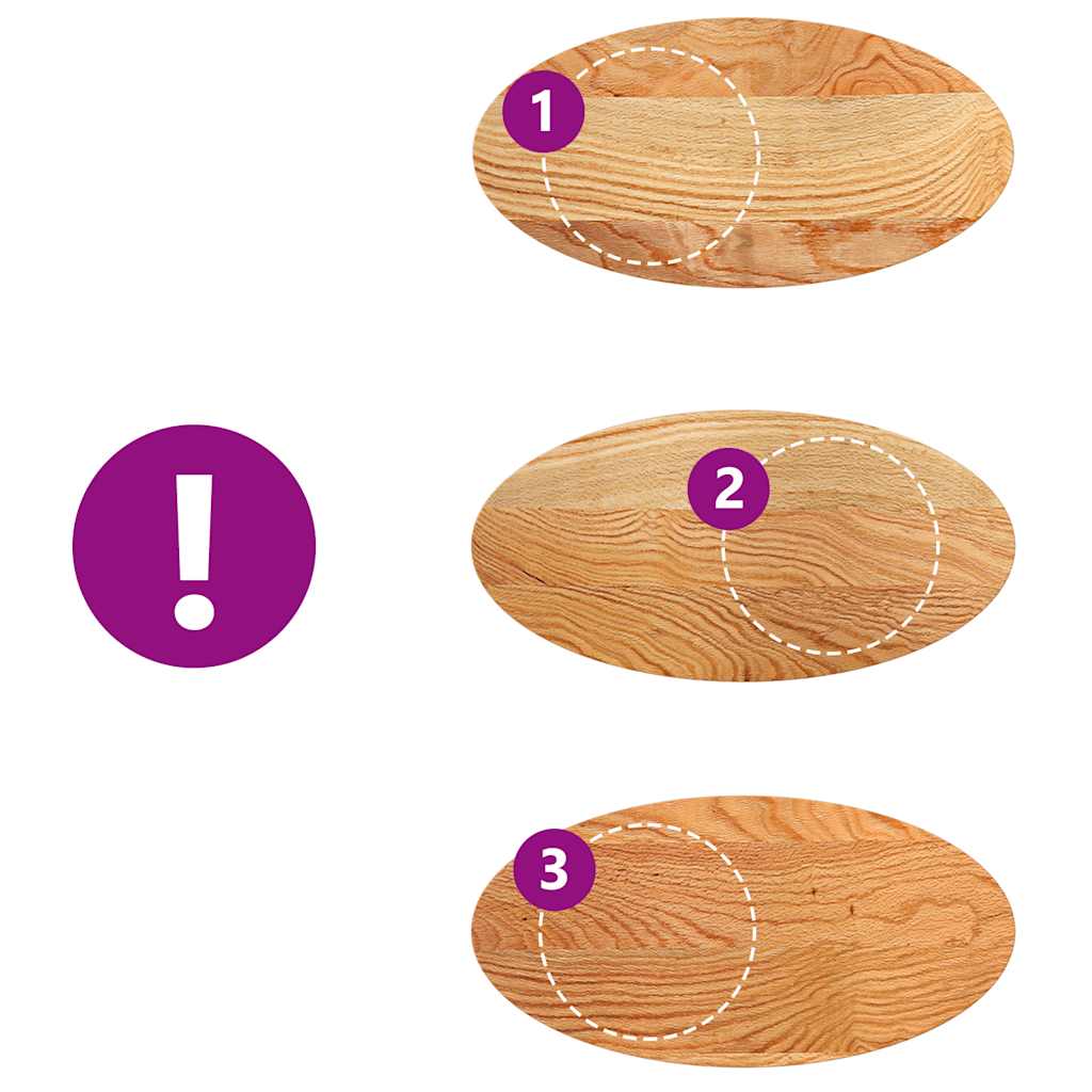 Επιτραπέζια επιφάνεια Ανοιχτό Καφέ 80x40x2 εκ. Ξύλο Δρυός Οβάλ