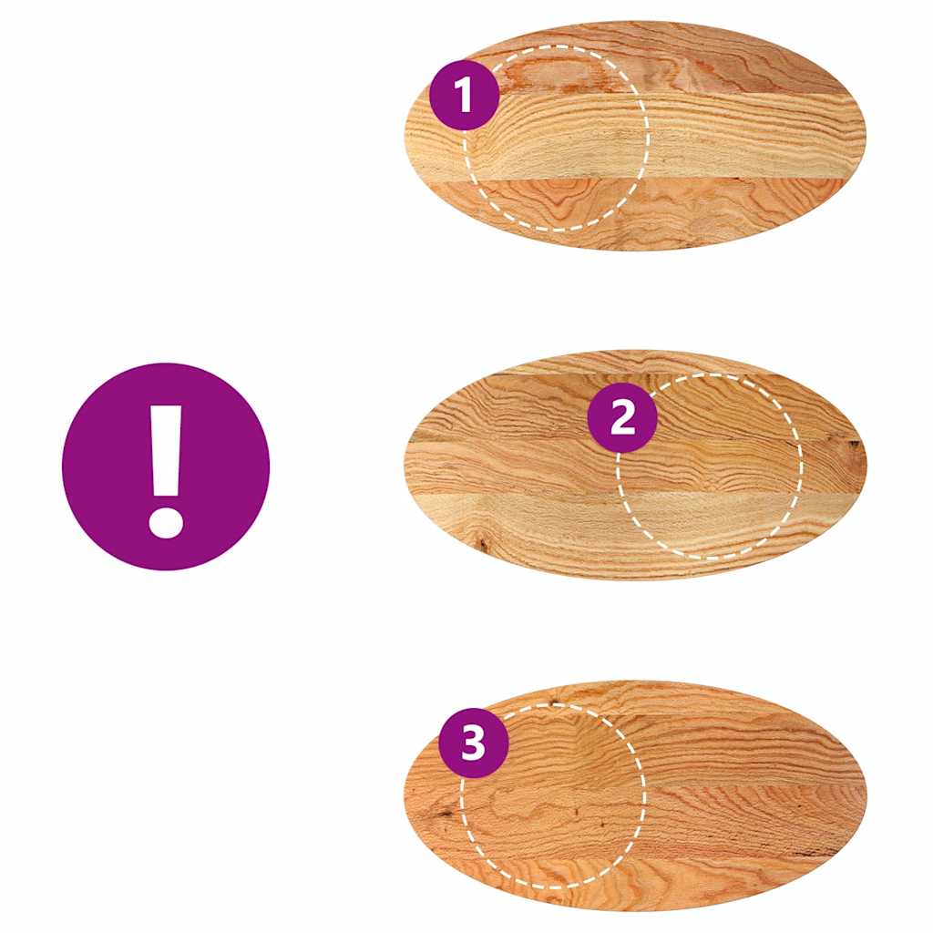 Επιτραπέζια επιφάνεια Ανοιχτό Καφέ 100x50x2 εκ. Ξύλο Δρυός Οβάλ