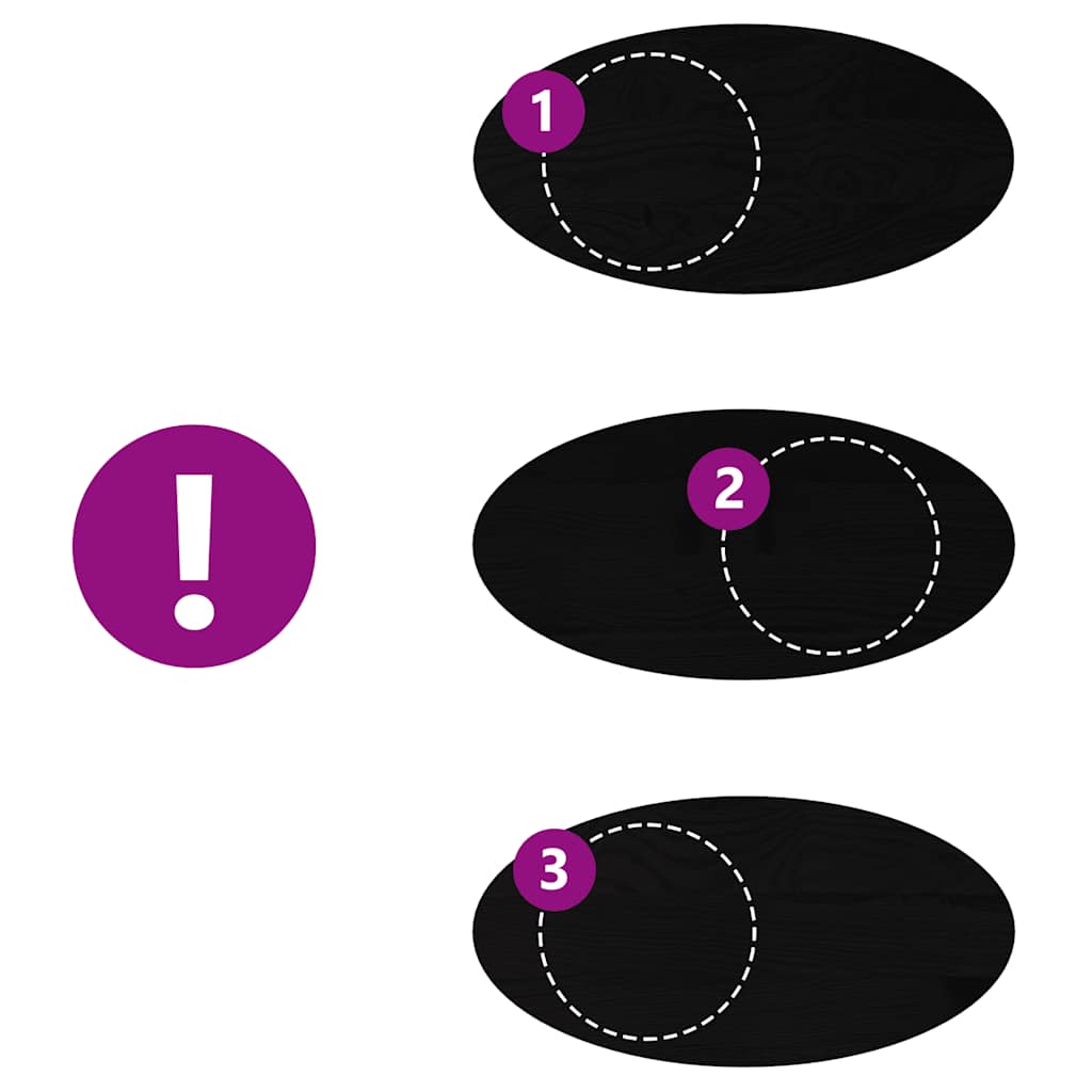 Επιτραπέζια επιφάνεια Σκούρο Καφέ 100x50x2 εκ. Ξύλο Δρυός Οβάλ