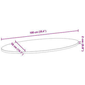 Επιτραπέζια επιφάνεια Σκούρο Καφέ 100x50x2 εκ. Ξύλο Δρυός Οβάλ