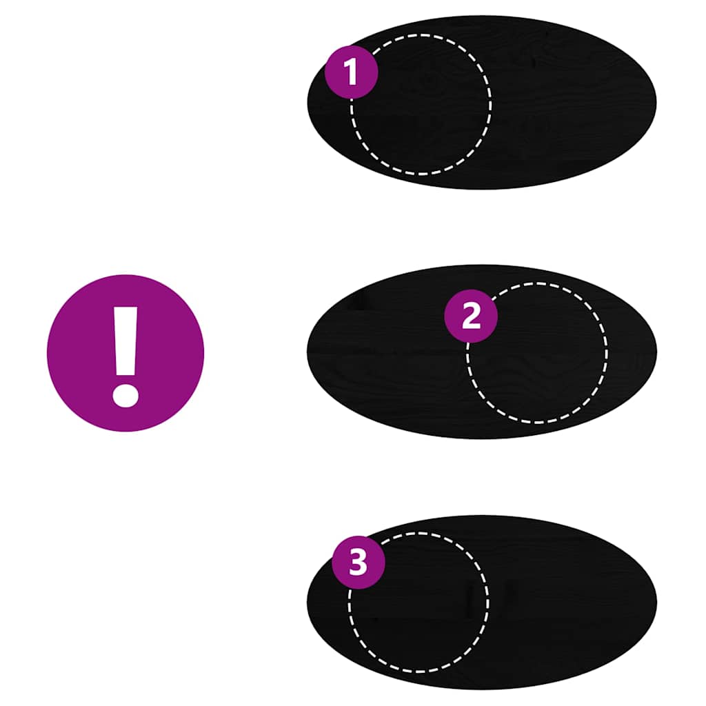 Επιτραπέζια επιφάνεια Σκούρο Καφέ 120x60x4 εκ. Ξύλο Δρυός Οβάλ