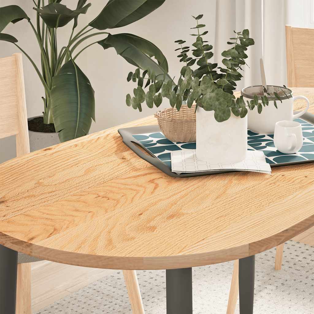 Επιφάνεια Τραπεζιού Οβάλ 120x60x2 εκ. από Μασίφ Ξύλο Δρυός - Pakobazaar