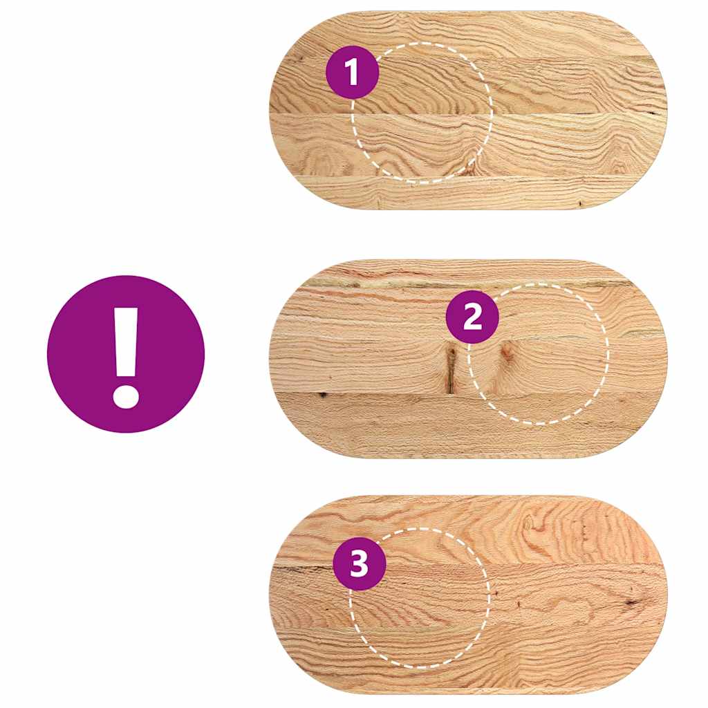 Επιτραπέζια επιφάνεια 100x50x4 εκ. από Μασίφ Ξύλο Δρυός Οβάλ