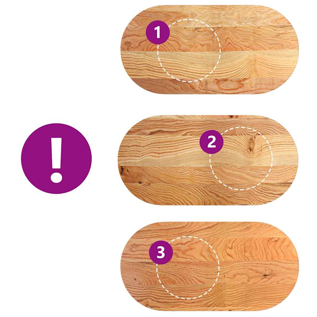 Επιτραπέζια επιφάνεια Ανοιχτό Καφέ 100x50x4 εκ. Ξύλο Δρυός Οβάλ