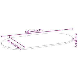 Επιτραπέζια επιφάνεια Σκούρο Καφέ 120x60x2 εκ. Ξύλο Δρυός Οβάλ