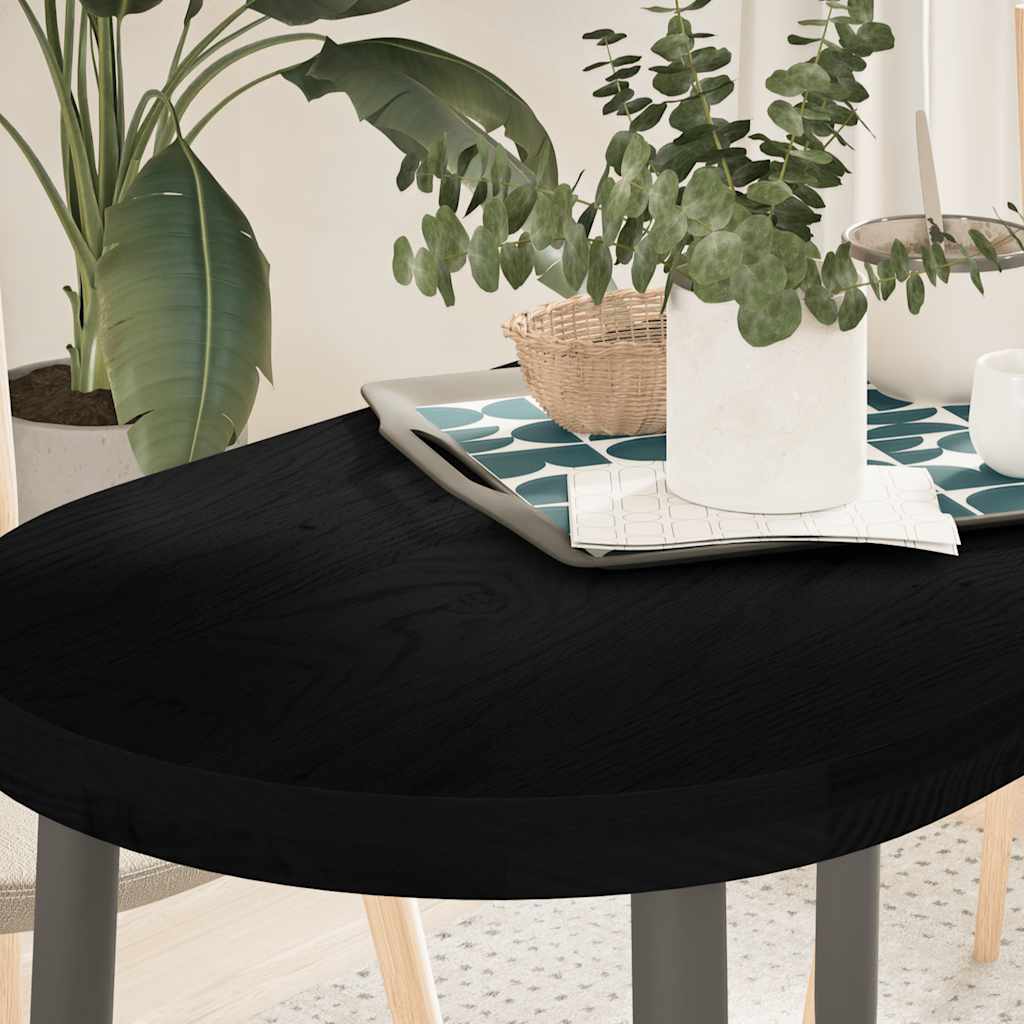 Επιτραπέζια επιφάνεια Σκούρο Καφέ 100x50x4 εκ. Ξύλο Δρυός Οβάλ