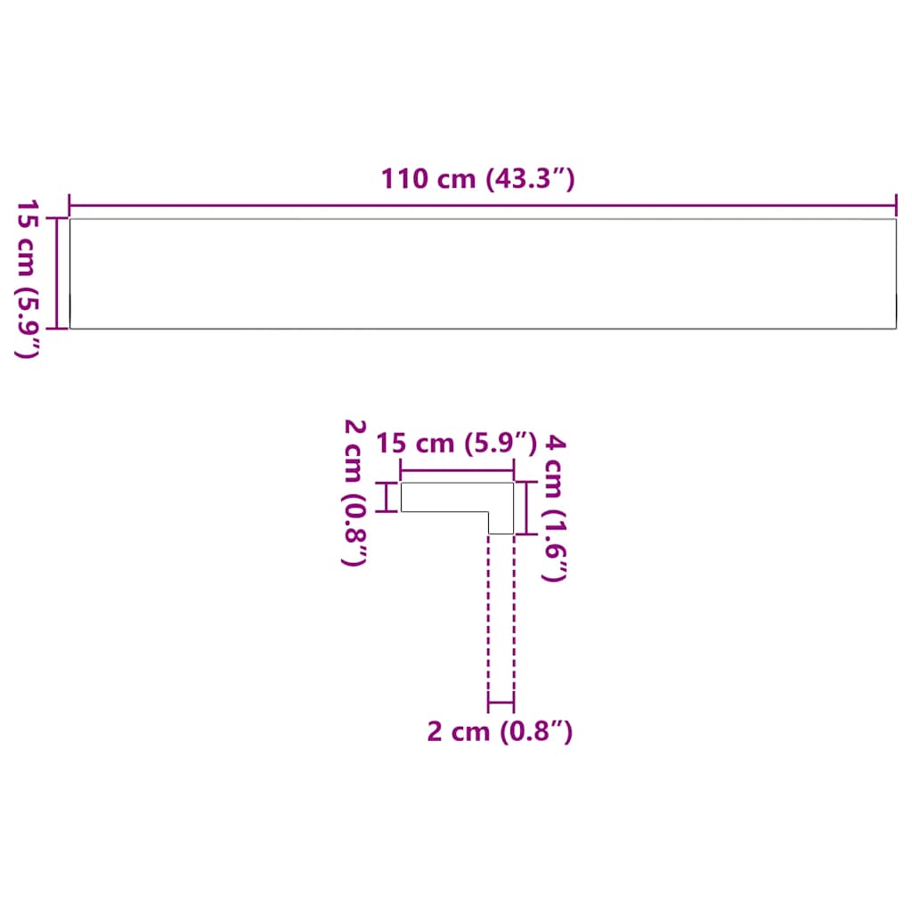 Περβάζια Παραθύρων 2 τεμ. Ακατέργαστα 110x15x2 εκ. Μασίφ Δρυς - Pakobazaar